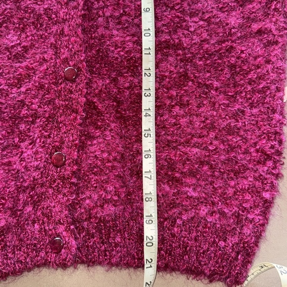 Clifford & Wills Mohair Cranberry Aubergine Cardigan Fuzzy Marled Boucle - Picture 8 of 13